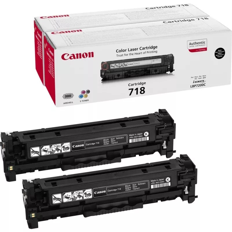CANON TONER NEGRO LASER LBP 7200 CDN SERIE MF83XX - CRG 718 BK (PACK 2)