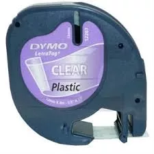 Dymo LetraTag 12267 negro / transparente | Cinta rotuladora compatible S0721530