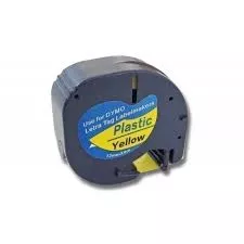 Compatible cinta rotuladora Dymo LetraTag 91202 negro / amarillo S0721620