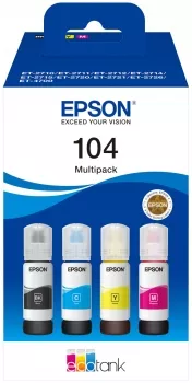 Epson 104 - Multipack de Botellas de Tinta Originales C13T00P640