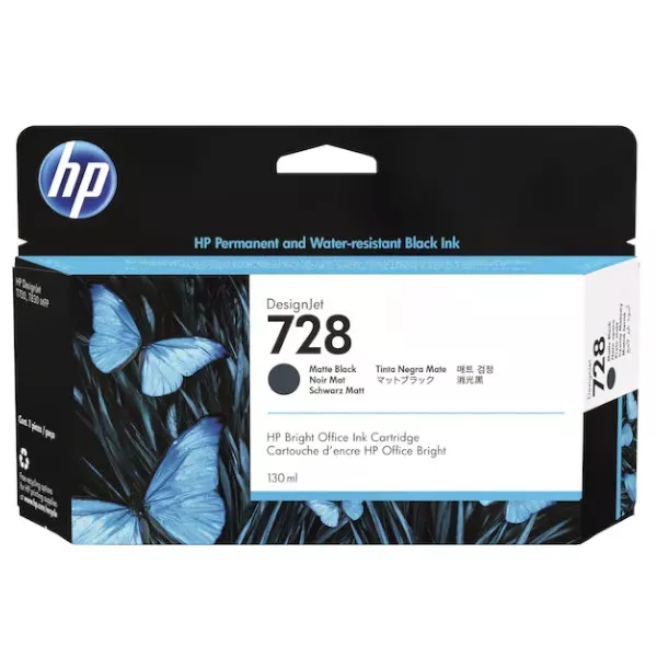 HP 728 Negro Mate Cartucho de Tinta Original - 3WX25A