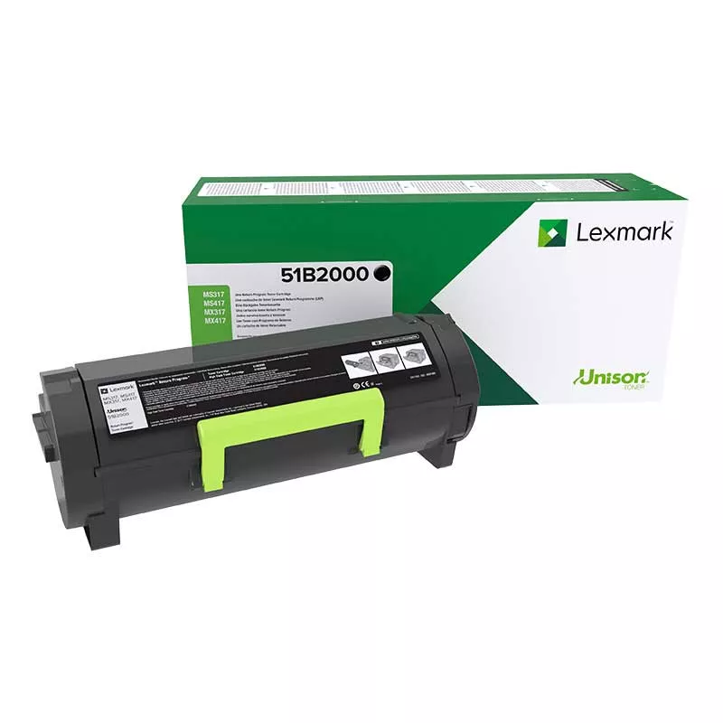 LEXMARK TONER ORIGINAL MS317 / MS417 / MS517 / MS617 / MX317 / MX417 / MX517 / MX617 NEGRO 51B2000