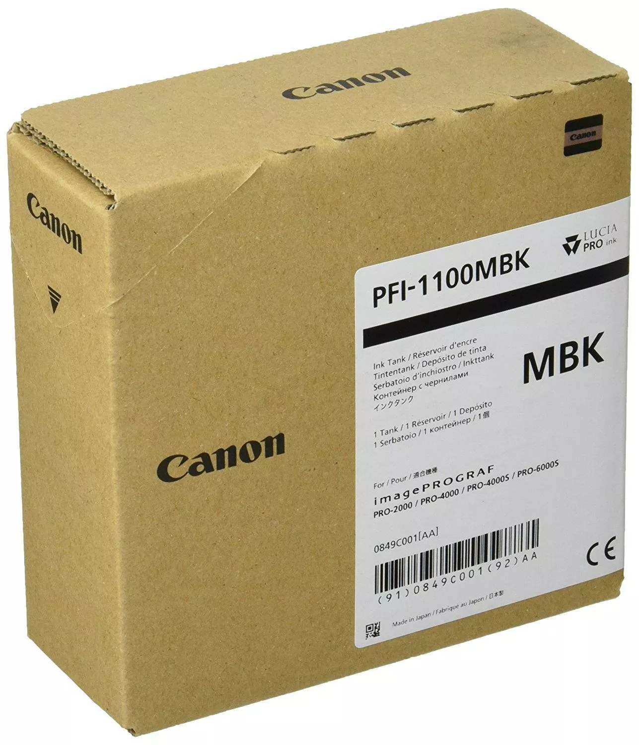 CANON ORIGINAL NEGRO MATE IPF PRO2000 / 4000 / 4000S / 6000S - PFI-1100MBK
