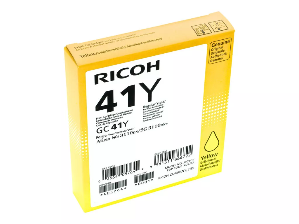 RICOH GC41 AMARILLO CARTUCHO DE GEL ORIGINAL 405764
