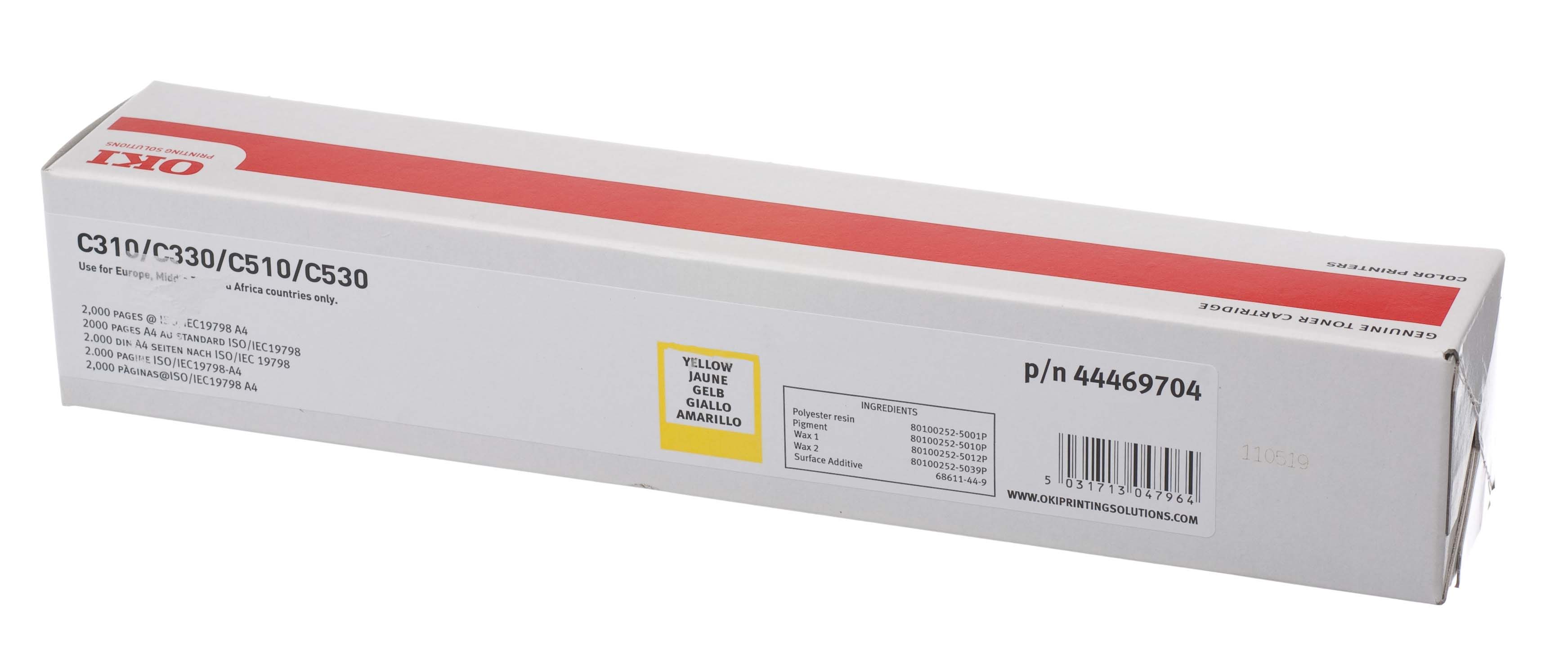 OKI C310 C510 MC351 MC361 Amarillo Cartucho De Toner Original