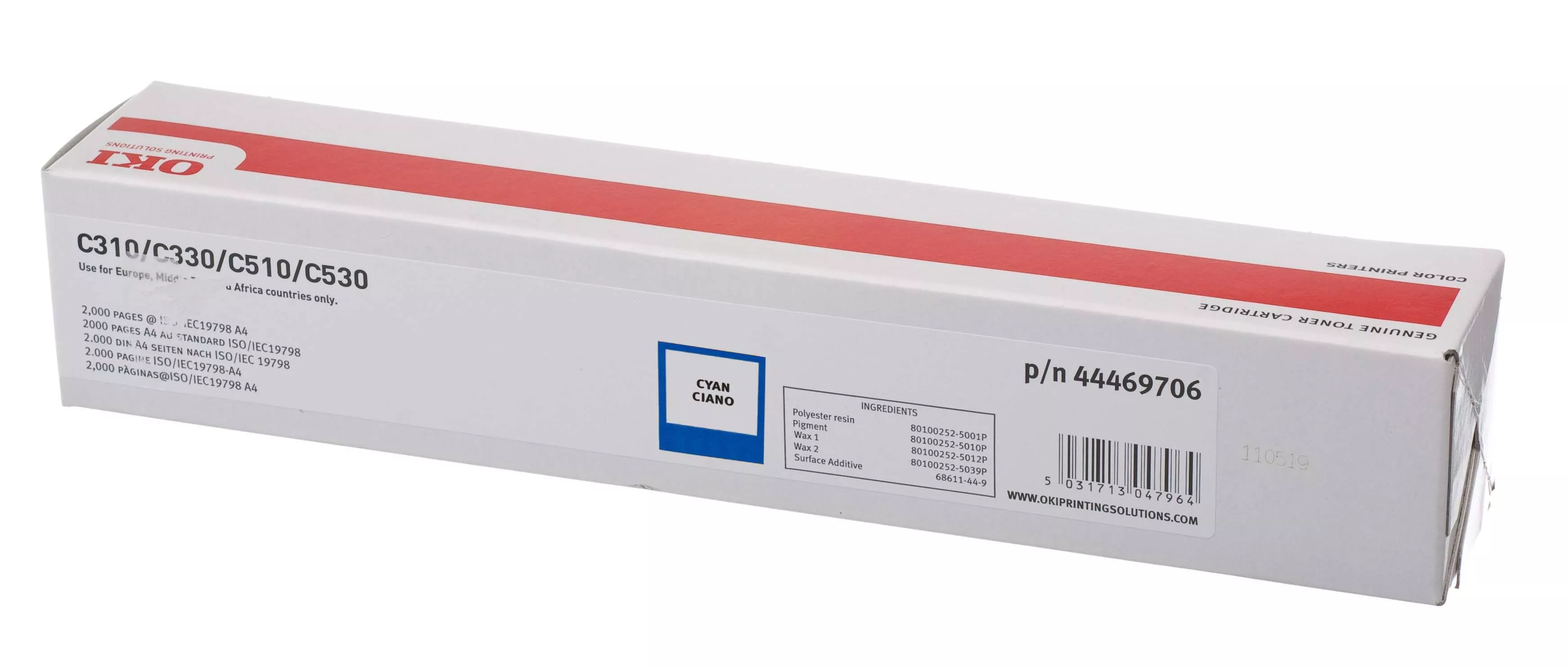 OKI C310 / C510 / MC351 / MC361 Cyan Cartucho de Toner Original - 44469706