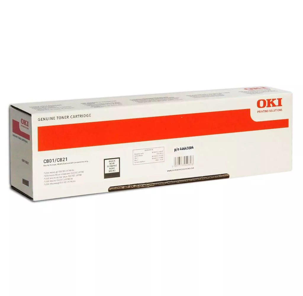 TONER OKI C801/C821 NEGRO (7.000 P&Aacute;GINAS)