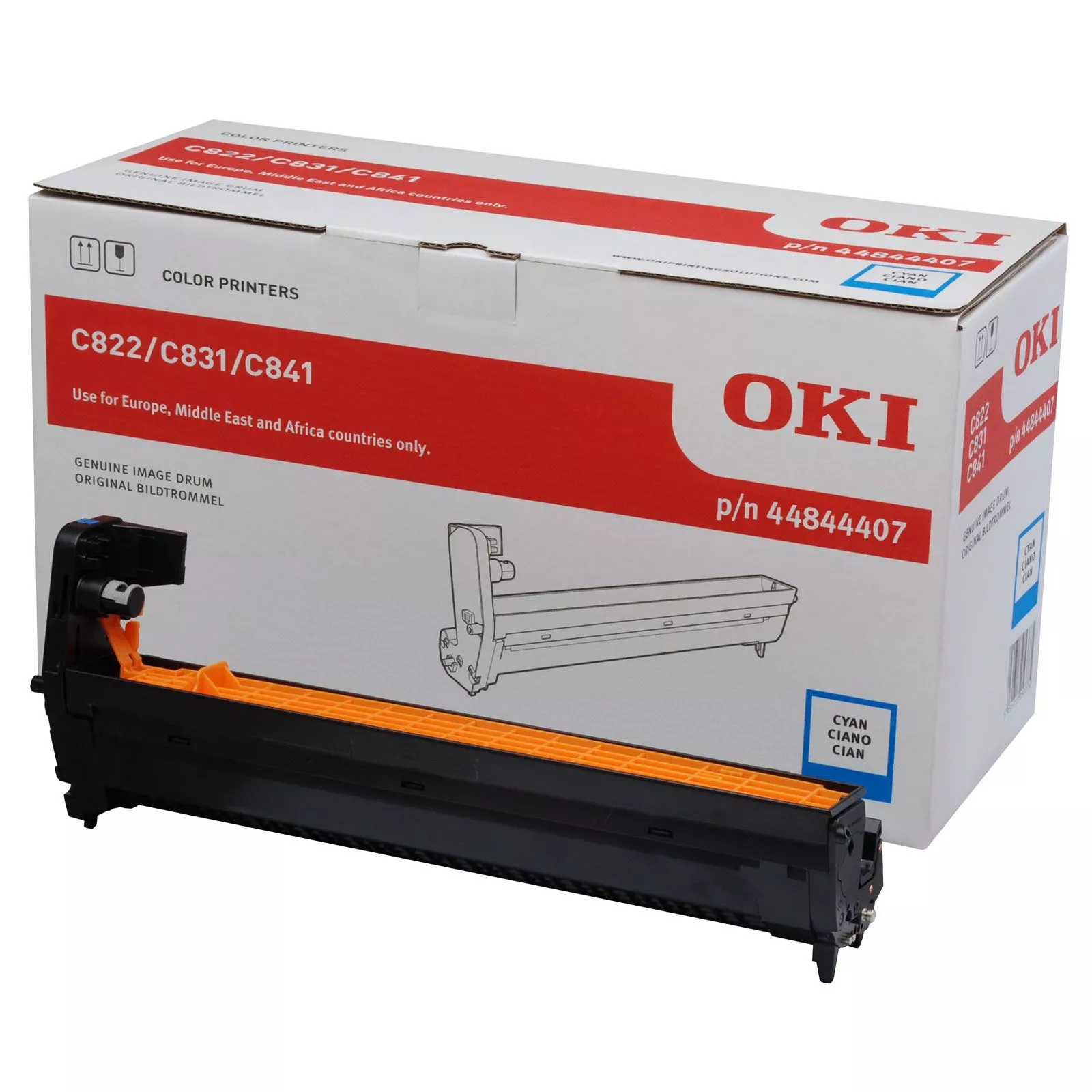 OKI C822 / C831 / C841 Cyan Tambor de Imagen Original - 44844407 (Drum)
