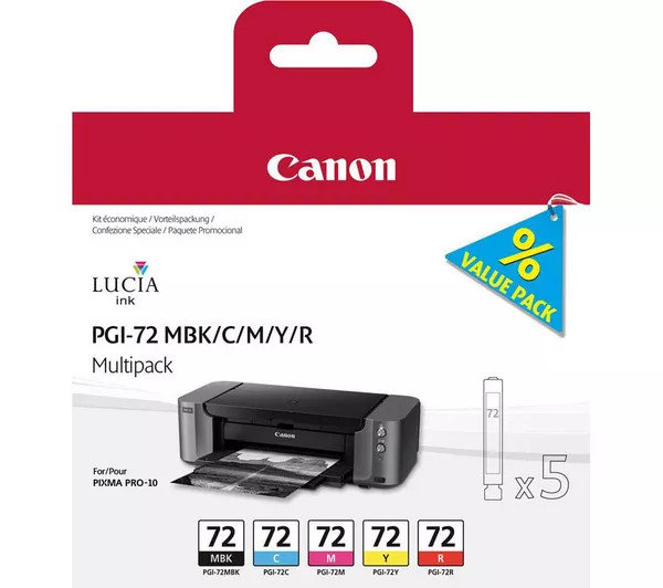 C.T. CANON PGI-72KIT-COL: PIXMA PRO 10 KIT MBK/C/M/Y/R