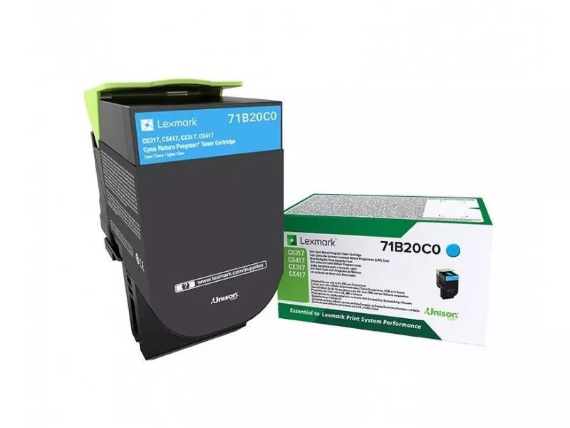 LEXMARK TONER  CYAN 71B20C0 ORIGINAL