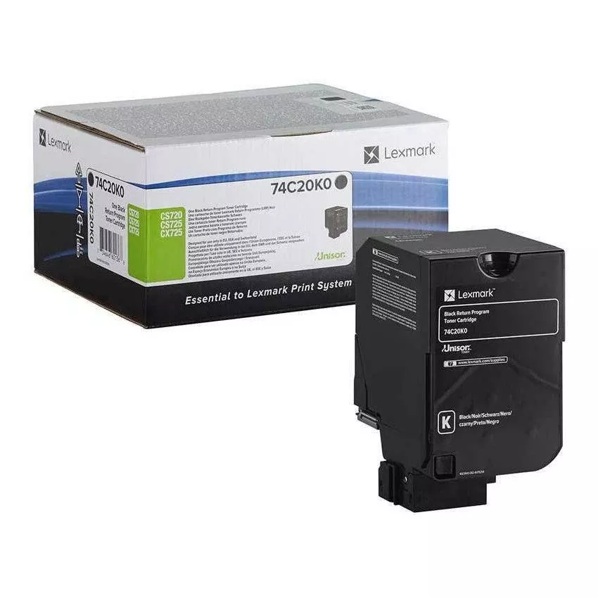 LEXMARK TONER NEGRO CS720, CS725, CX725 RETORNABLE ORIGINAL