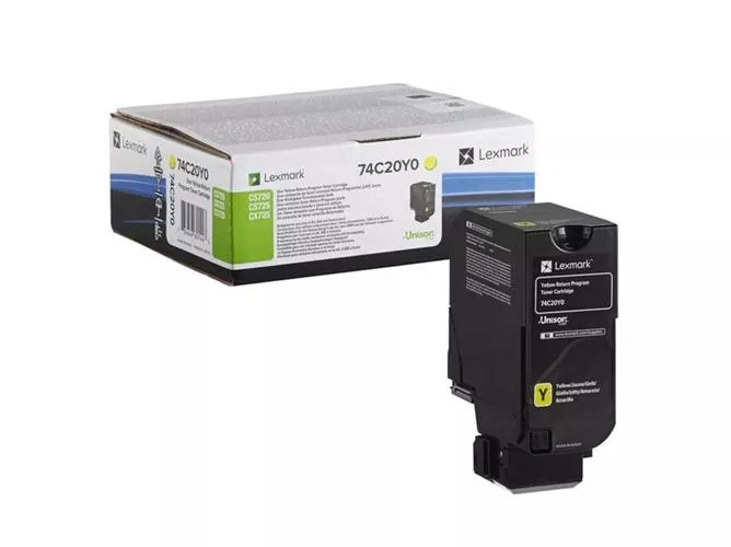 LEXMARK TONER AMARILLO CS720, CS725, CX725 RETORNABLE ORIGINAL