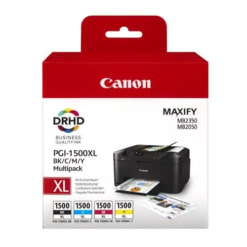 Canon PGI1500XL Pack de 4 Cartuchos de Tinta Originales - 9182B004 / 9182B010