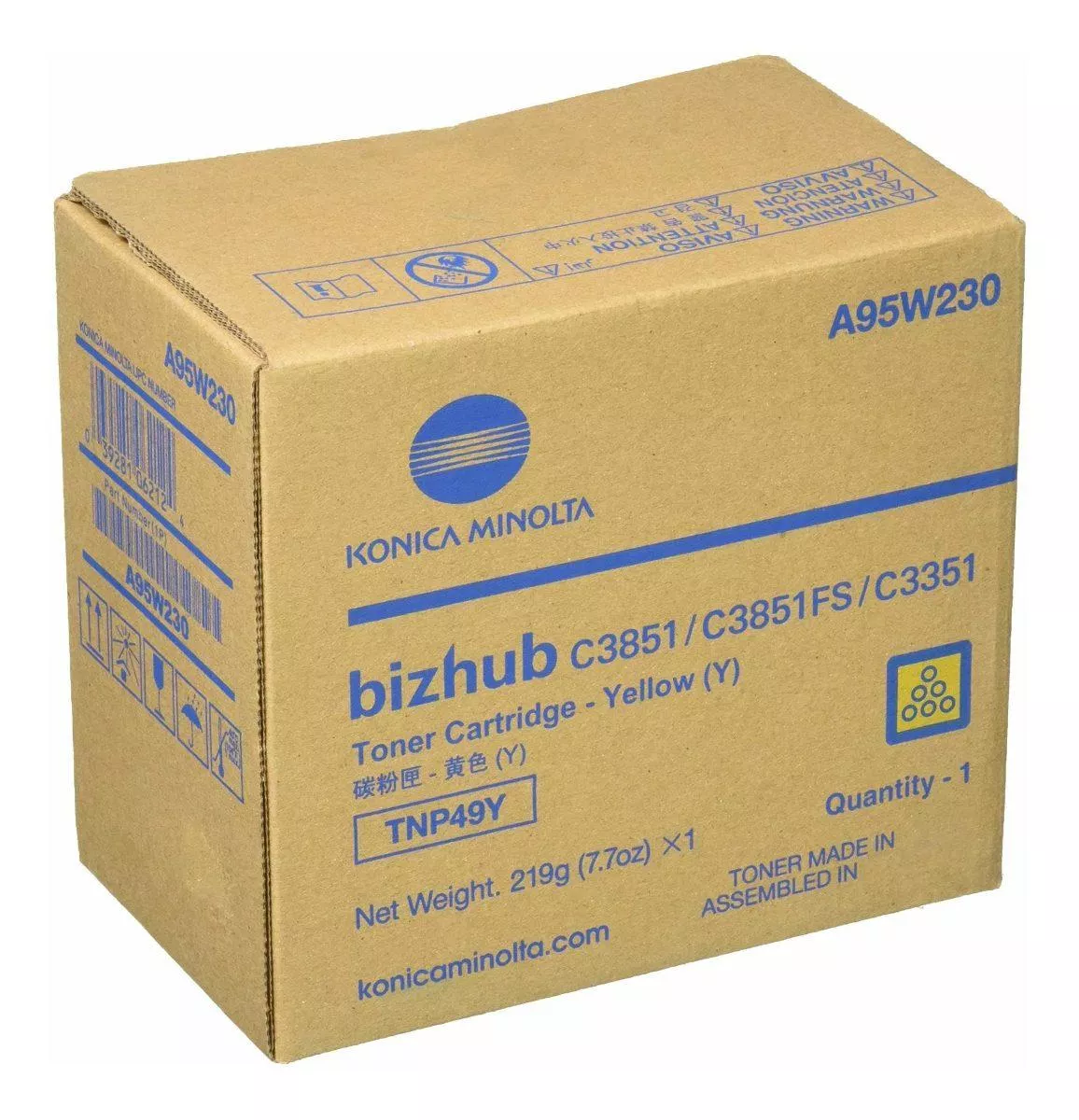KONICA-MINOLTA TONER AMARILLO BIZHUB C3351, C3851FS - TNP49Y