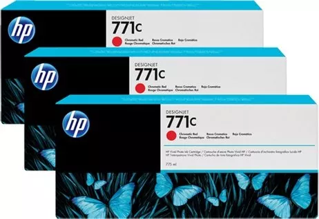 HP CARTUCHO GF PARA Z6200 CRD 771C, COLOR ROJO CROM&Aacute;TICO, PACK 3 UDS.