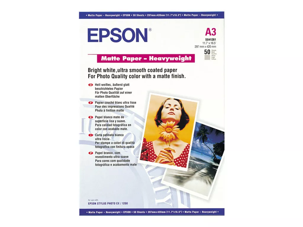 EPSON PAPEL MATE DE ALTO GRANAJE, A3, 50 HOJAS DE 167 GRAMOS