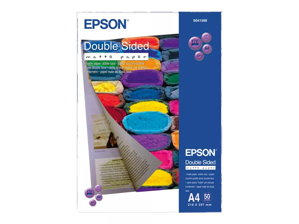 EPSON PAPEL MATE DOBLE CARA (DOUBLE SIDEZ MATTE PAPER) A4, 178G.50 HOJA