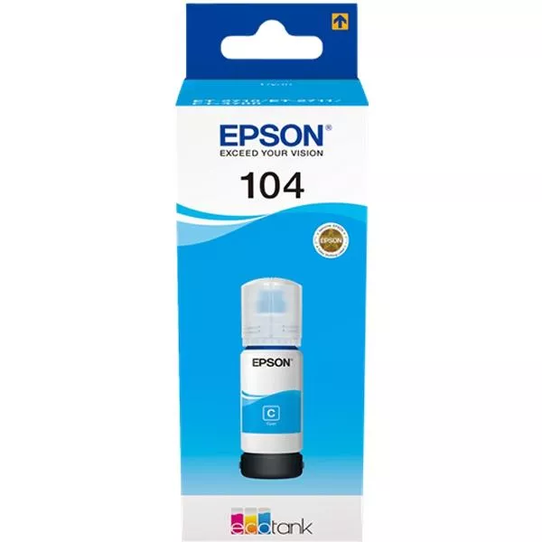 Epson 104 Cyan - Botella de Tinta Original C13T00P240