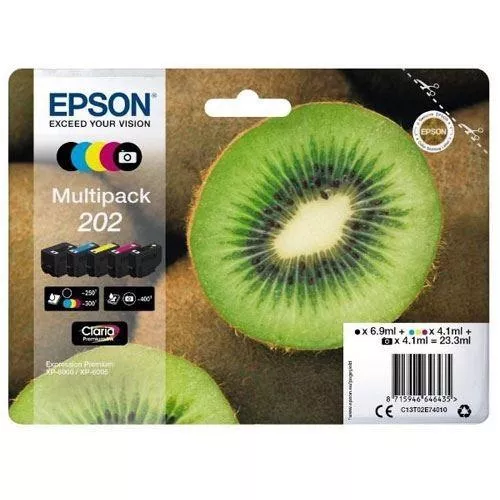 Epson 202 Pack de 5 Cartuchos de Tinta Originales - C13T02E74010
