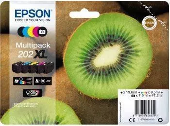 Epson 202XL Pack de 5 Cartuchos de Tinta Originales - C13T02G74010
