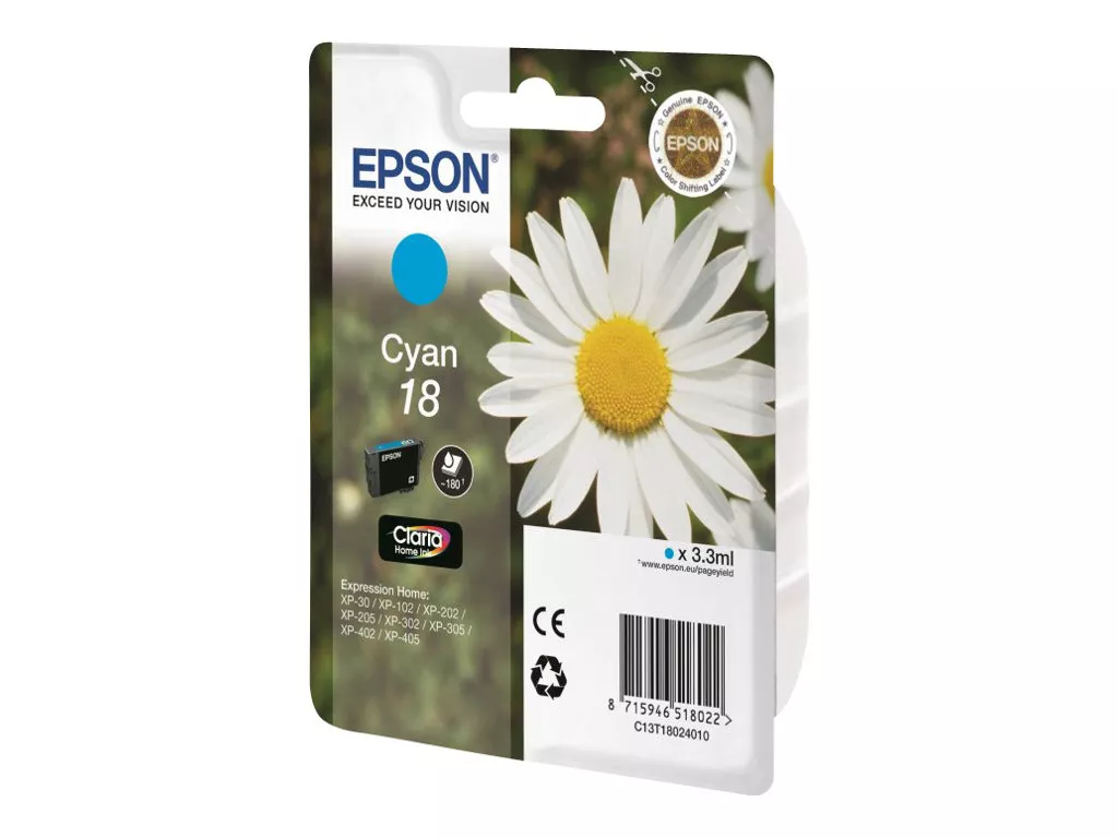 EPSON T1802 (18) CYAN CARTUCHO DE TINTA C13T18024010 ORIGINAL