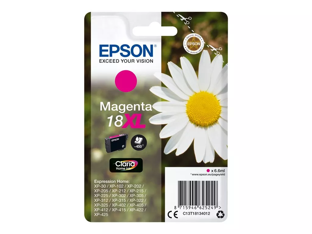 EPSON T1813 (18XL) MAGENTA CARTUCHO DE TINTA C13T18134010 ORIGINAL