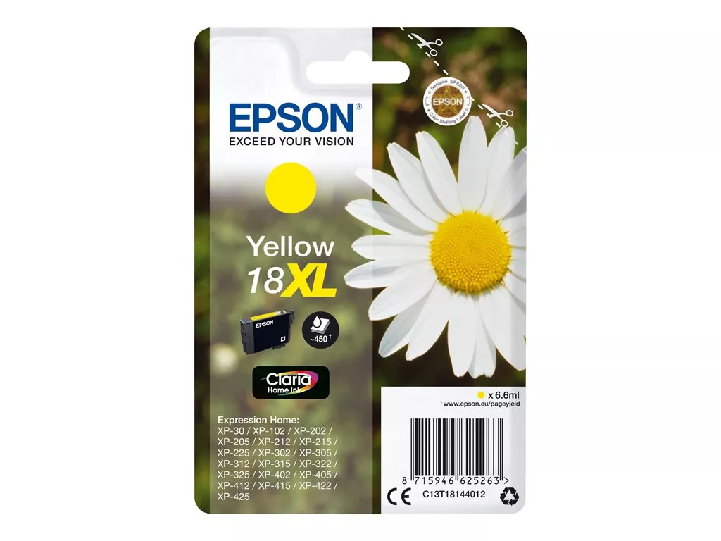 EPSON T1814 (18XL) AMARILLO CARTUCHO DE TINTA C13T18144010 ORIGINAL