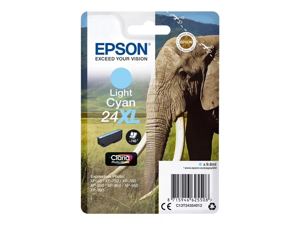 EPSON T2435 (24XL) CYAN LIGHT CARTUCHO DE TINTA C13T24354010 ORIGINAL