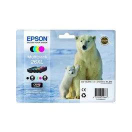 EPSON MULTIPACK BK/C/M/Y CLARIA PREMIUM XP 510 520 600 605 610 615 620 625 700 710 720 800 810 820 - 26XL ALTA CAPACIDAD