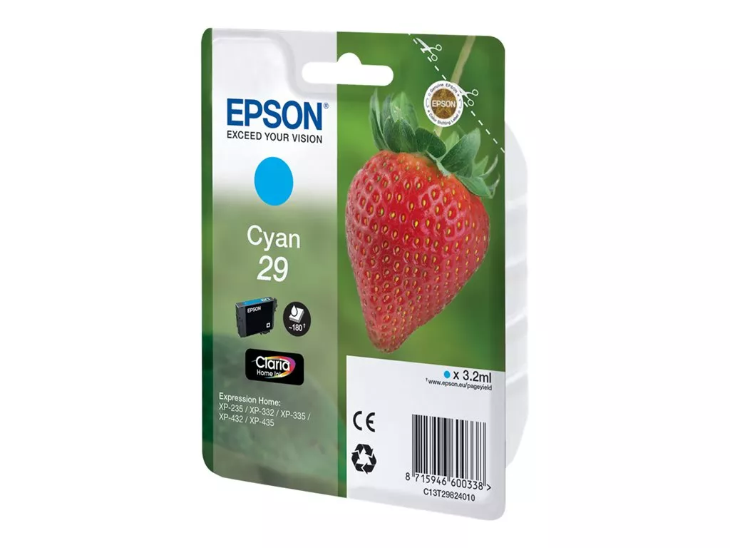EPSON ORIGINAL T2982 (29) CYAN CARTUCHO DE TINTA C13T29824012