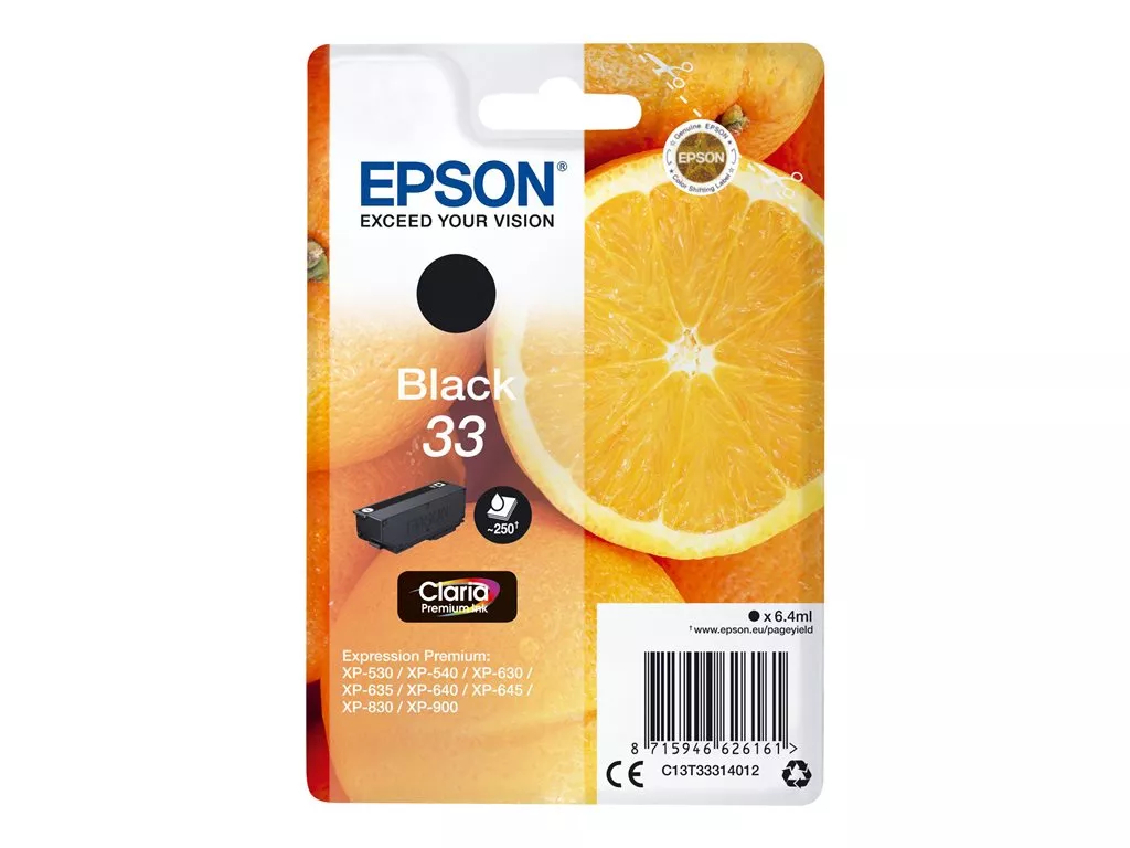 EPSON ORIGINAL T3331 (33) NEGRO CARTUCHO DE TINTA C13T33314012
