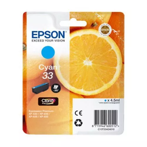 EPSON ORIGINAL T3342 (33) CIAN CARTUCHO DE TINTA C13T33424012
