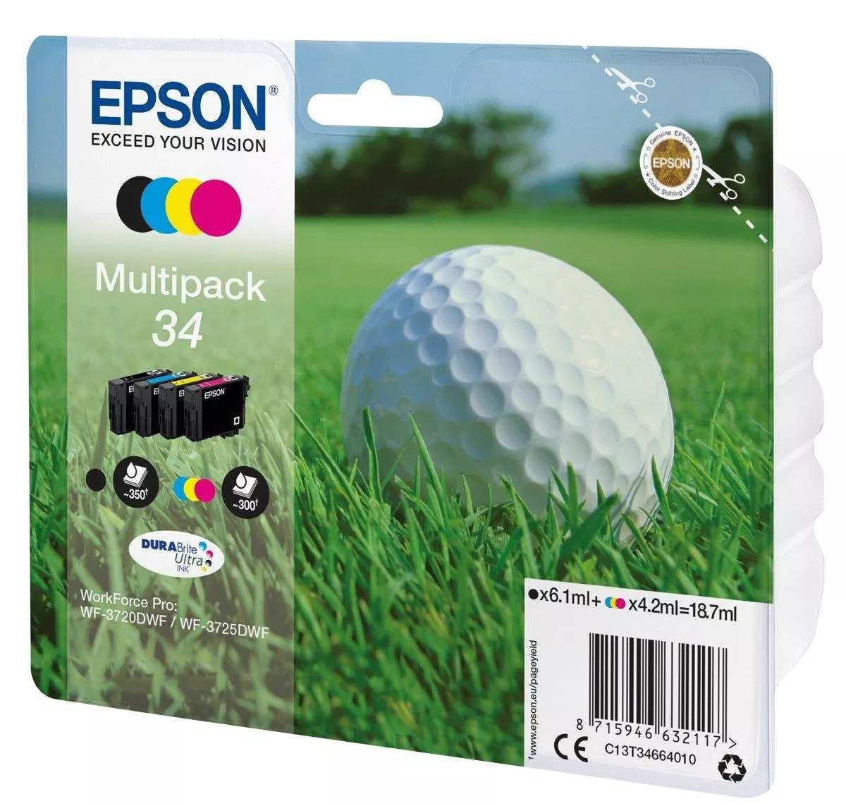 EPSON ORIGINAL T3466 MULTIPACK 4 CARTUCHOS C13T34664010