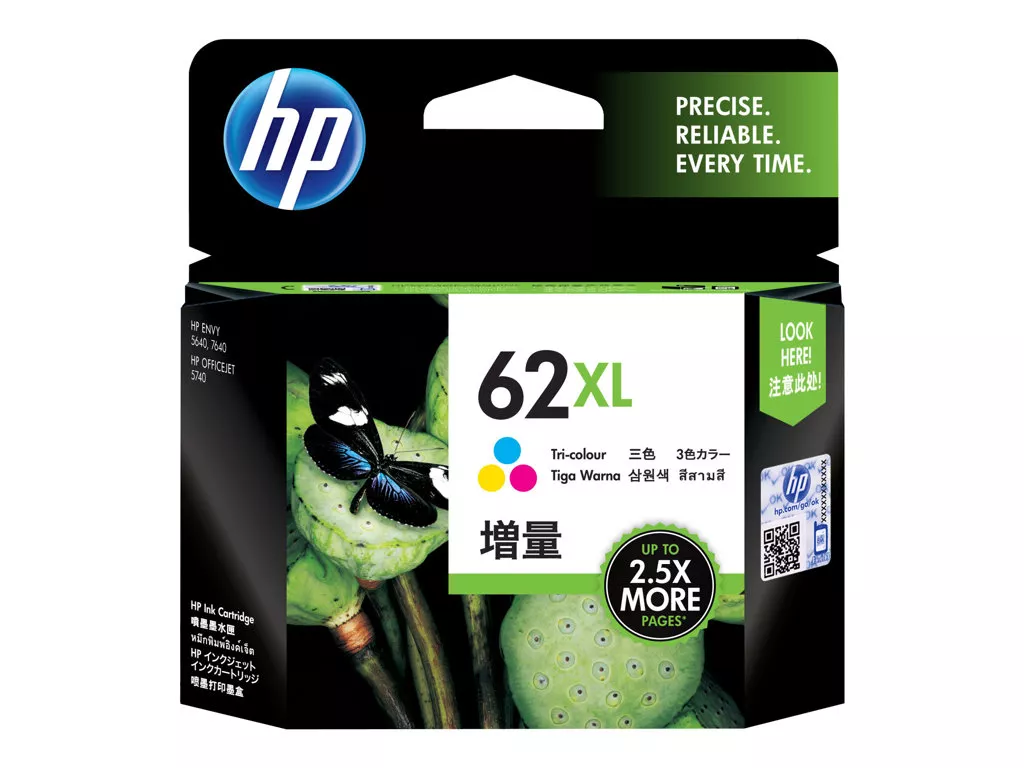 HP 62XL Color Cartucho de Tinta Original - C2P07AE