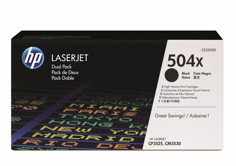 HP TONER NEGRO 504X (PACK 2) LASERJET CP3525