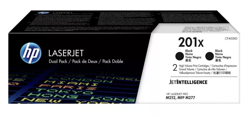 HP CF400X Negro Pack de 2 Cartuchos de Toner Originales - 201X