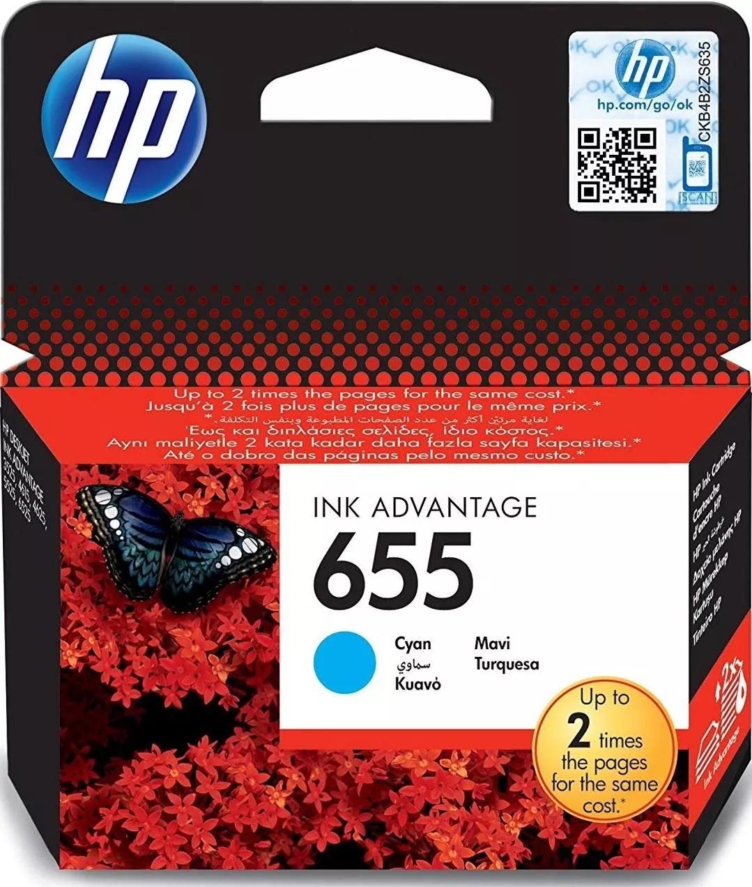 HP TINTA CIAN DESKJET 4615 4625 5525 6525 N&ordm; 655