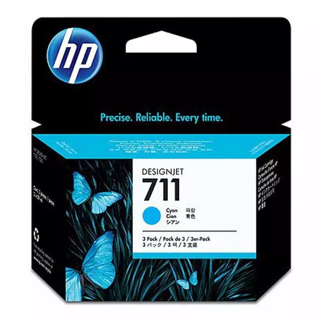 HP 711 Cyan Pack de 3 Cartuchos de Tinta Originales - CZ134A