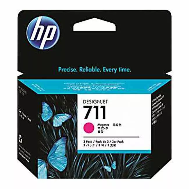 HP 711 Magenta Pack de 3 Cartuchos de Tinta Originales - CZ135A