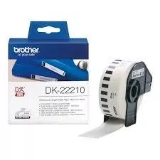 Brother DK22210 - Etiquetas Originales de Tama&ntilde;o personalizado - Ancho 29mm x 30,48 metros - Texto negro sobre fondo blanco