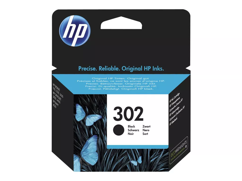 HP 302 Negro Cartucho de Tinta Original - F6U66AE