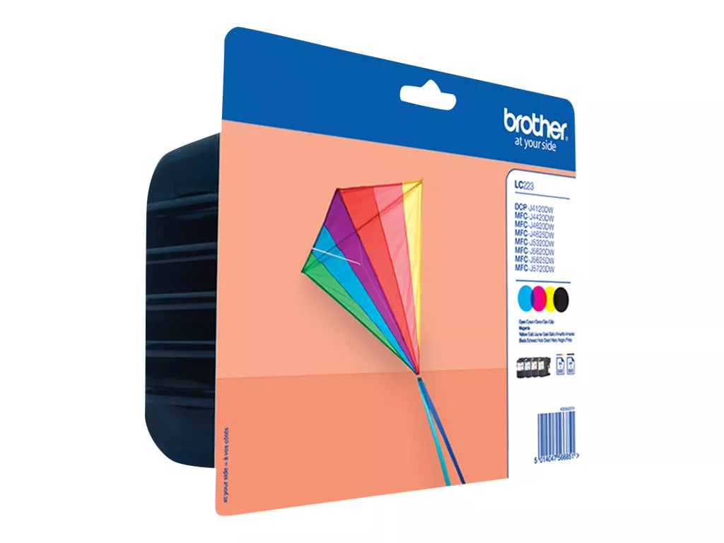 Brother LC223 Pack de 4 Cartuchos de Tinta Originales - LC223VALBP