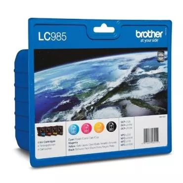 Brother LC985 Pack de 4 Cartuchos de Tinta Originales - LC985VALBP