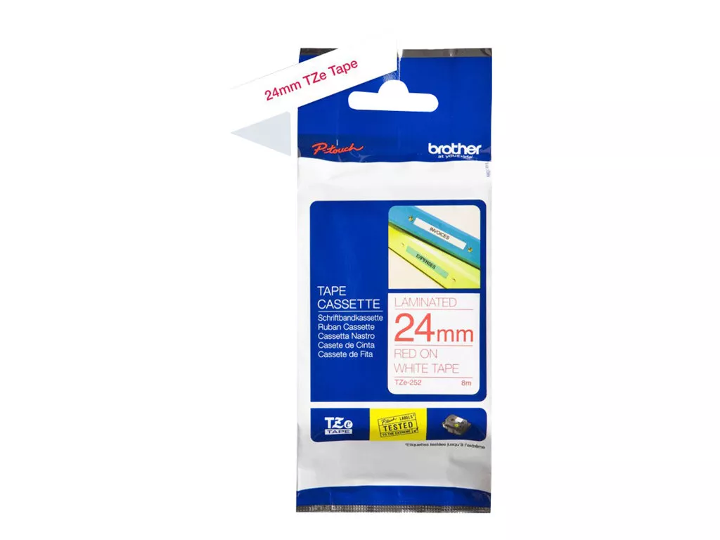 BROTHER CINTA LAMINADA BLANCO/ROJO 24MM