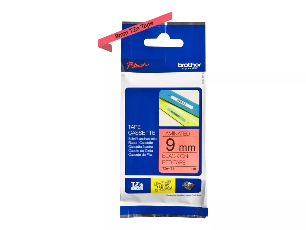 BROTHER CINTA ROTULADORA LAMINADA ROJO SOBRE NEGRO DE  9MMX8M