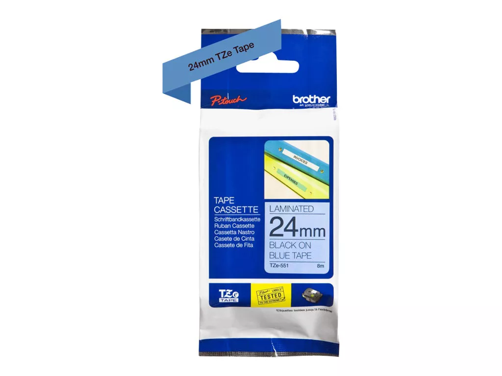 BROTHER CINTA ROTULADORA LAMINADA AZUL SOBRE NEGRO 24MMX8M