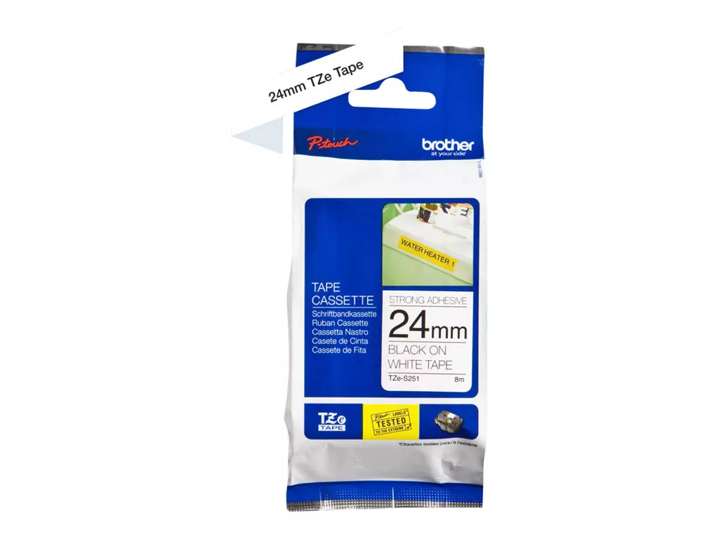 BROTHER CINTA ROTULADORA LAMINADA NEGRO SOBRE BLANCO 24MMX8M