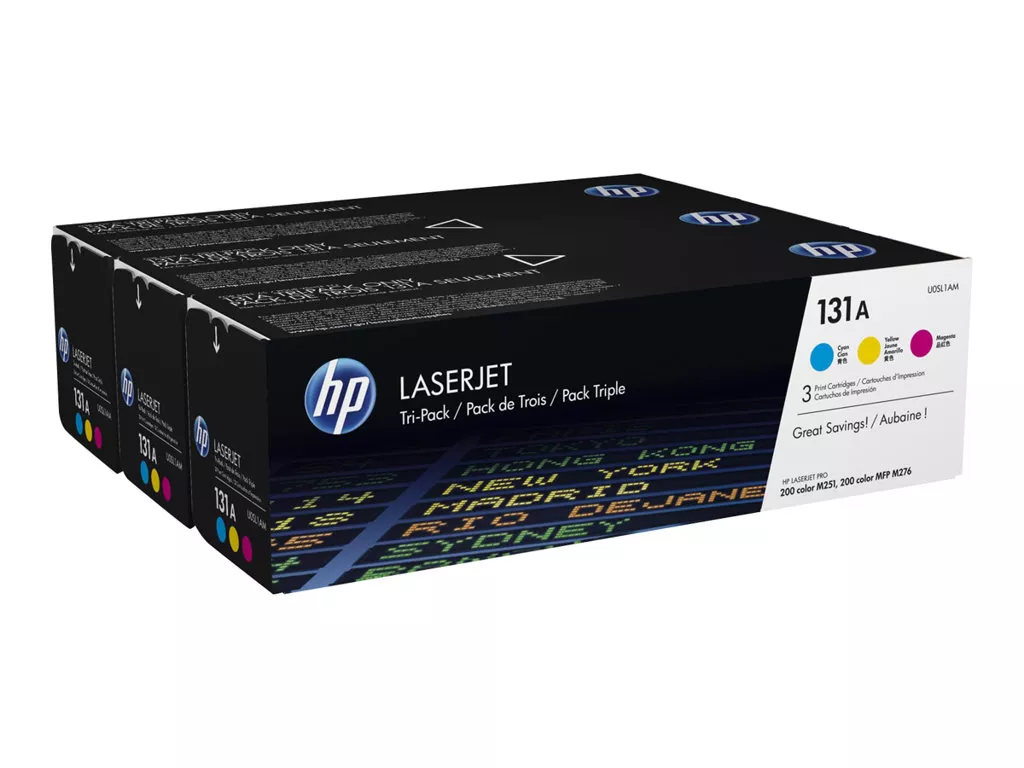 HP 131A Pack de 3 Cartuchos de Toner Originales - Cyan, Magenta, Amarillo - CF211A/CF212A/CF213A