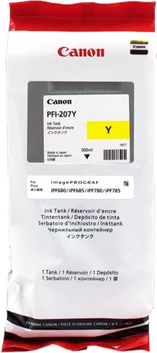 Canon PFI207 Amarillo Cartucho de Tinta Original - PFI207Y / 8792B001