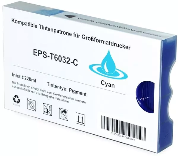 Compatible Tinta Pigmentada EPSON T6032 Cyan C13T603200